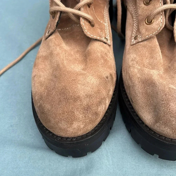 NWOT All Saints Paulina Suede Buckle Boots Desert Sand Sz US 8 /EU 38 MSRP $389 - Picture 10 of 12
